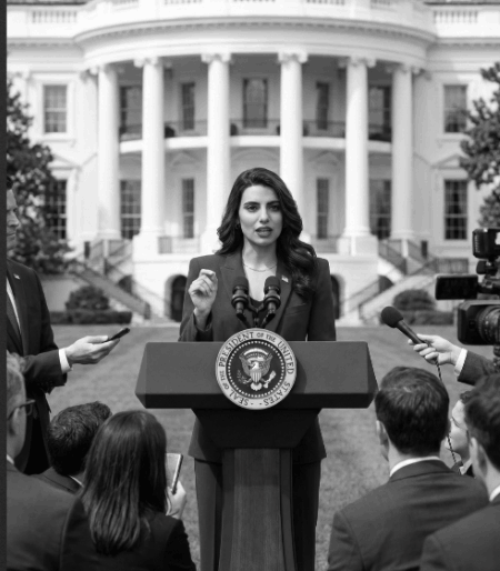 The President announcing the estate tax at the White House